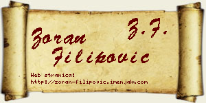 Zoran Filipović vizit kartica